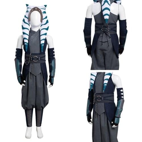 Kids Children Ahsoka Tano Cosplay Costume Hat Pants Outfits Halloween Carnival Suit