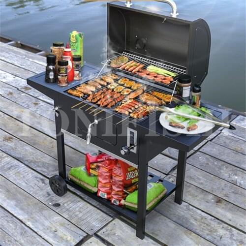 BBQ grill household charcoal courtyard grill commercial villa outdoor American bbq grill suitable for 5-25 people