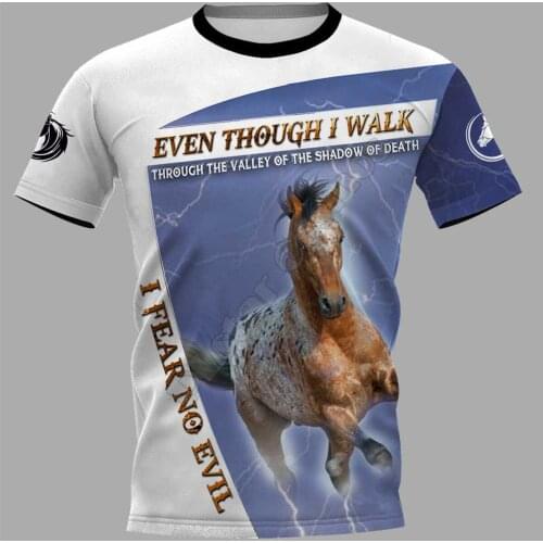 PLstar Cosmos Appaloosa I Fear No Evil 3D Printed t-shirt Harajuku Streetwear T shirts Funny Animal Men For Women Short Sleeve