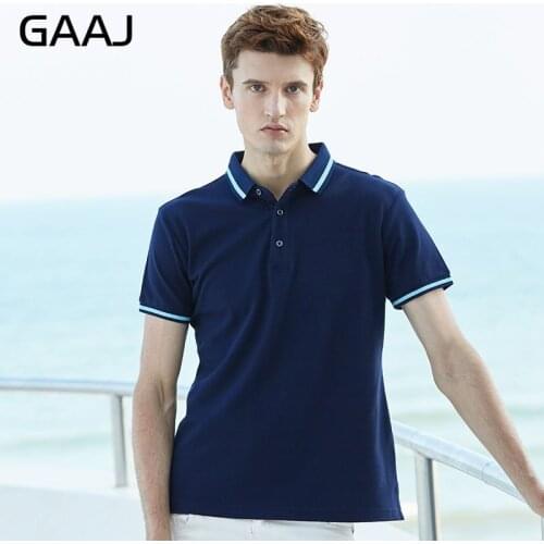 GAAJ 100% Cotton High Quality Thick Striped CollarPolo Shirts Men & Women Summer Short Sleeve Brand Man Polos Shirts Y4V88