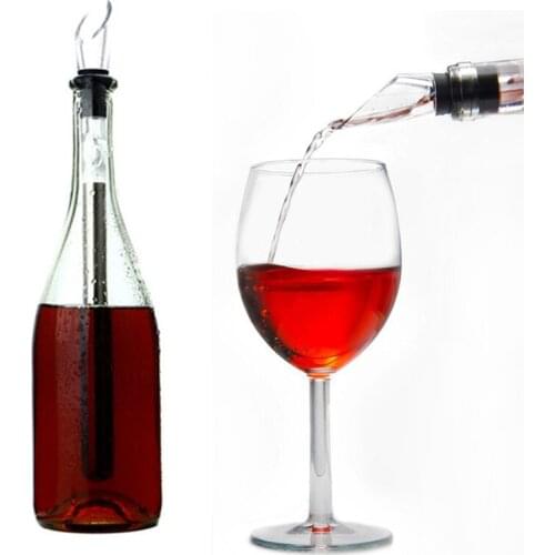 Stainless Steel Ice Wine Chiller Stick Wine Pourer Wine Cooling Stick Cooler Beer Beverage Frozen Stick Ice Cool Party Bar Tool