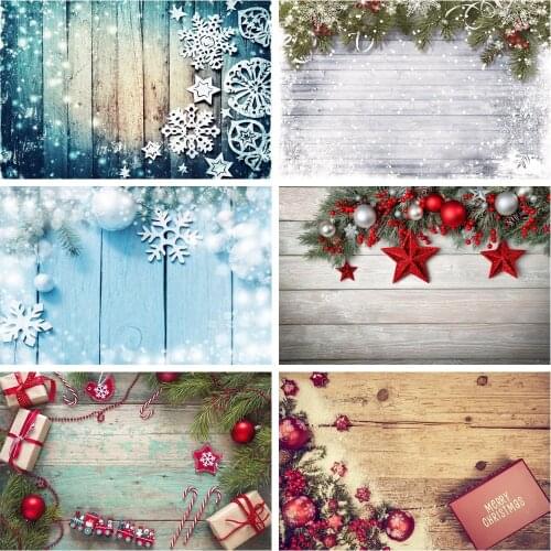 Laeacco Old Winter Snow Snowflake Planks Wooden Board Party Pet Doll Portrait Photographic Background Photo Backdrop Photostudio