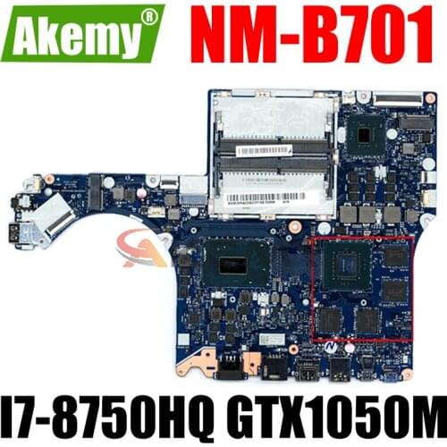 Akemy For Lenovo Y530-15ICH Notebook Motherboard EY515/EY517/EY519/EY520 NM-B701 Motherboard With I7-8750HQ GTX1050M 4G
