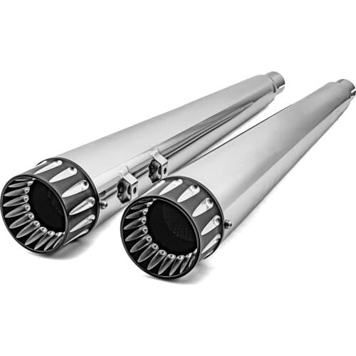 Motorcycle Accessories Chrome 4" Megaphone Style Slip-On Mufflers Exhaust, Exhaust Pipes For Harley Davidson Touring 1995-2016