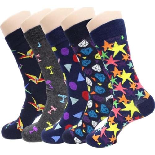 Recommend !! happy socks men comfortable breathable fashion cotton socks mans street style happy long socks
