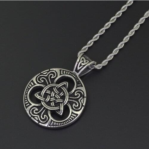 Mens Stainless Steel Pentagram Pentacle Star Moon Pendant