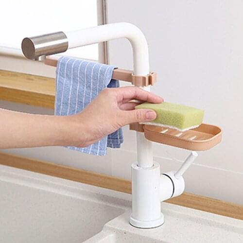 Hanging Storage Holder Bathroom Towel Soap Box Shelf Plastic Faucet Drain Storage Rack Home Kitchen Sink Sponge Rag Bracket Rack