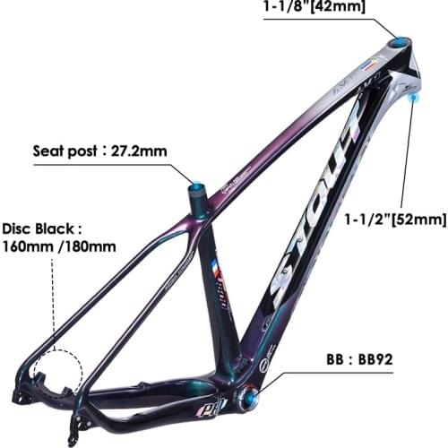 Carbon Fiber Mountain Bike Frame 26/27.5er T800 Carbon Fiber Frame 29 Inch Quadro Mtb 29 Aluminio