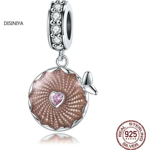 DISINIYA 925 Sterling Silver Glistening Flowers Pendant Charm for Original Snake Bracelet or Neckalce DIY Accessories ZBSC00290