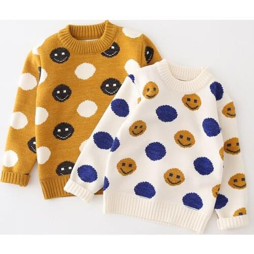 2021 Kids Sweaters Spring Winter Baby Boys Girls Warm Tops Thicken Knitted Bottoming White Yellow High Quality
