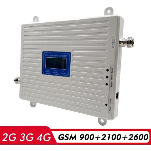 2G 3G 4G Tri Band Booster GSM 900+UMTS WCDMA 2100+4G FDD LTE 2600 Cell Phone Signal Booster 900/2100/2600mhz Cellular Amplifier