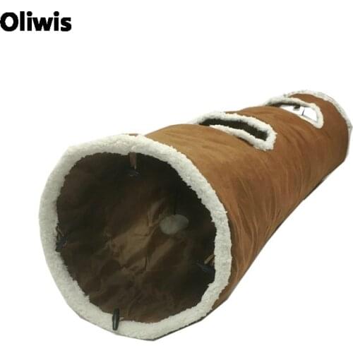 Cat Toy Tunnel for Dog Pet Cat Playing S/M Lamb cashmere Soft Tunnel with Ball Dia 30cm Big Cat Kitty all Available