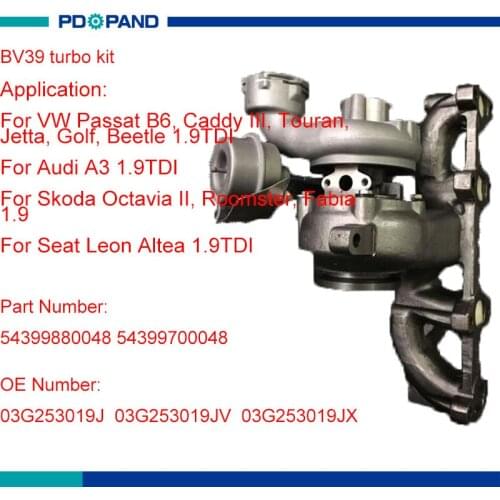 Turbo charger part BV39 supercharger for DKODA Octavia Roomster Fabia SEAT Leon Altea 1.9L 03G253019J 03G253019JX 03G253019JV