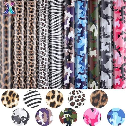 XFX HTV Free Shipping 1 Sheet 25x150cm Leopard Animal Print Heat Transfer Vinyl Craft Iron on HTV In for Tshirt DIY Cricut Maker