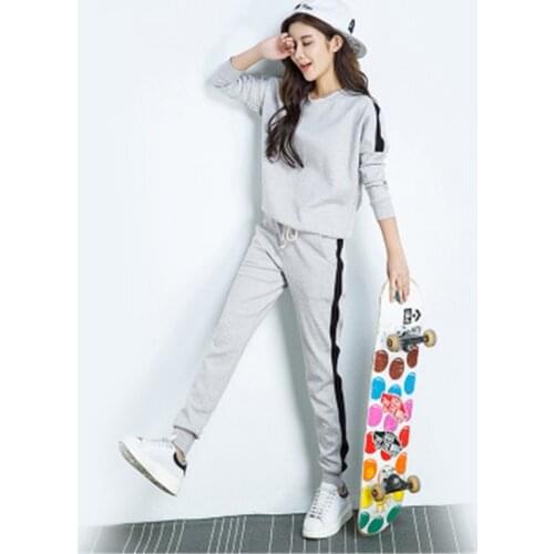 2018 spring and summer fashion womens sportswear long-sleeved sweatshirt + pants sportswear two-piece female training suit