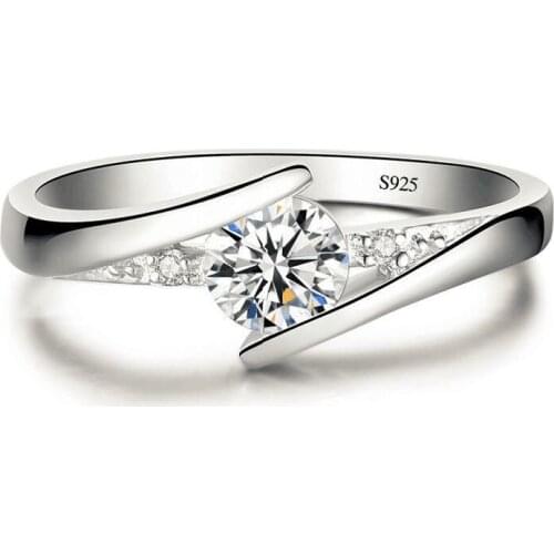 Cute Female Small Zircon Stone Ring Silver Color Wedding Jewelry Promise Engagement Rings For Women 2019 Valentines Day Gifts