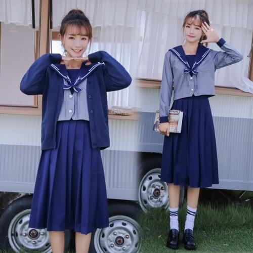 Women DressJacket Suit Set JK High School Uniform Students Girl Preppy Style Top Outwear Coat Short Pleated Plaid