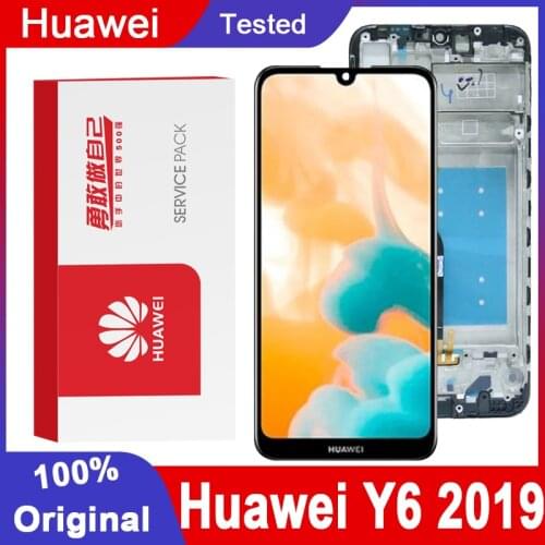 Original 6.09'' LCD With Frame for Huawei Y6 2019 LCD Y6 Pro 2019 Display Touch Screen Digitizer Assembly For Y6 Prime 2019 LCD