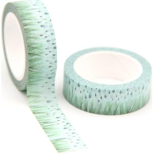 1PC/lot 15MM*10M Solar Term Valley Rain Grass washi tape Masking Tapes Decorative Stickers DIY Stationery School Supply