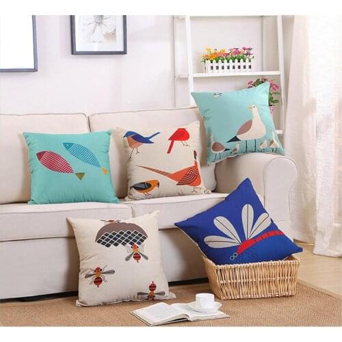 1PC New Arrival Cotton Linen Cushion Sofa Throw Pillows Home Decorative Square solid color Button Pillowcase+pillow core OU 039