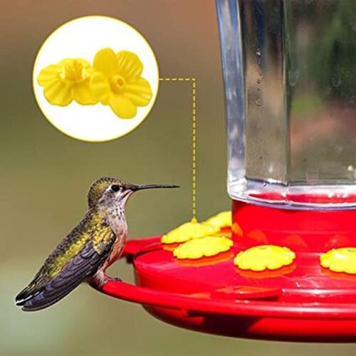 1pcs Flowers Shape Handhold Bird Hummingbird Feeder Drinker Plastic Seed Water Replacement Feeding Ports Bird Supplies