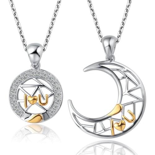2021 Necklace For Women Lovers Gold And Silver Color Moon & Sun Pendant Necklaces Engagement Jewelry