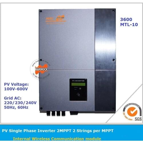 3600w single phrase on grid solar inverter with 2 MPPT transformerless waterproof IP65 also RS232 RS485 monitoring