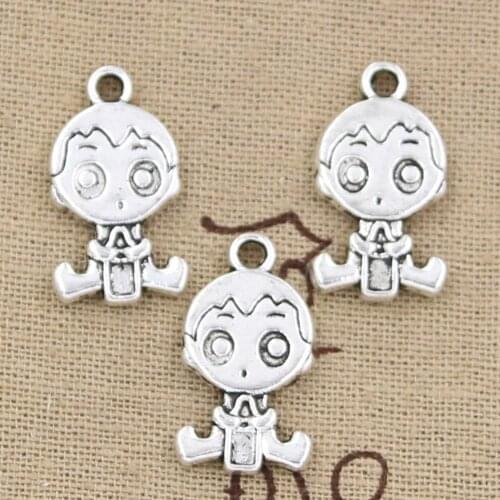 6pcs Charms Baby Boy 24x13mm Antique Making Pendant fit,Vintage Tibetan Bronze Silver color,DIY Handmade Jewelry