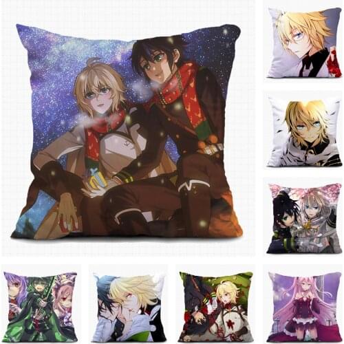 Anime Seraph of the end Christmas Gift Mikaela Hyakuya Sofa Pillow Case Custom Decorative Cushion Covers Home Textile Pillowcase