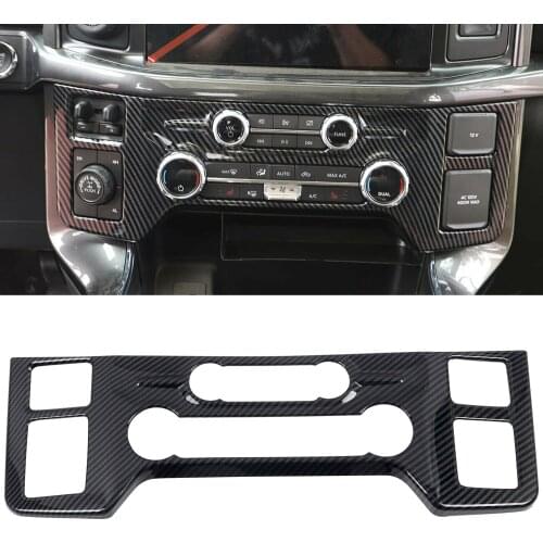 Car Accessories for Ford F-150 F150 2021 2022 Carbon Fiber Painted Interior Console Air Condition Panel Cover Trim
