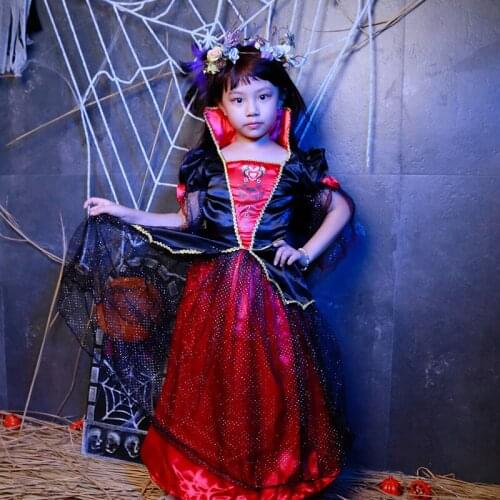 Noble Vampire Princess Costume Christmas Party Dress Up Items Halloween Fancy cosplay Dress child costume Free Shipping
