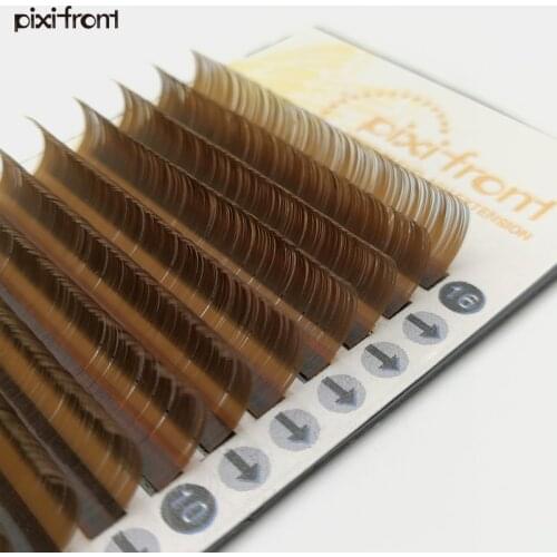 16rows Charming Silk Soft Brown Eyelashes Extensions, Brown Lashes, False mink individual fake lashes