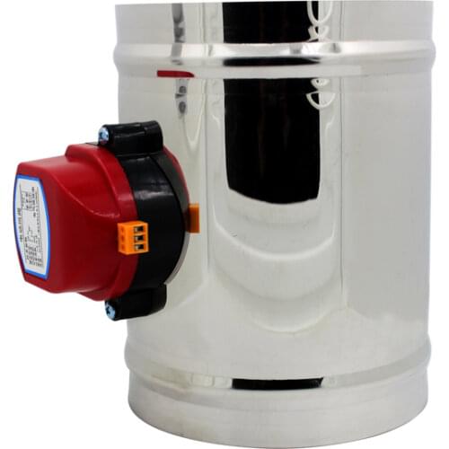 80/100/125/150/200mm stainless steel electric air duct damper valve HVAC air ducting motorized air damper AC220V ventilation