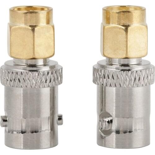 2pcs BNC Female To SMA Male Type RF Connector Coaxial Adapter Test Converter For Antenna Connection