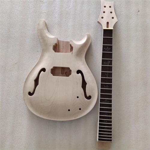 1 Set Unfinished Electric Guitar Neck And Body Guitar Kit DIY Part