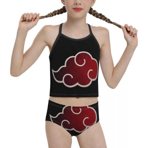 Comic Anime Game Swimwear for Children young Girls Print Akatsuki (15) Bikini 2021 Wholesale Brand Girl Swimming Suit