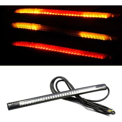 Motorcycle 48 LED Soft Flexible Rear Tail Brake Stop Turn Signal SMD Lamp Light Strip fit for Bobber Chopper Dirt Bike