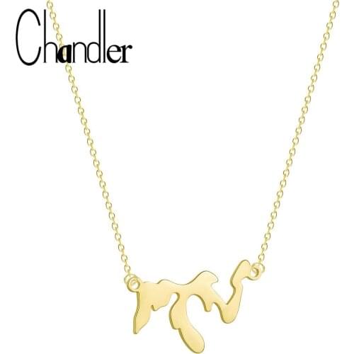 Chandler Great Lakes Map Necklace Rose Gold Dainty Geometry Link Chain Statement Small Pendant Memory Birthday Gifts Wholesale