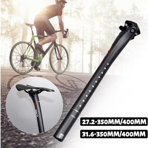 Full Carbon Mtb Bike Seatpost Seat Tube Road Bicycle Seatpost Mountain Bike Seatpost 27.2/31.6 x 350/400mm for Mountain Bike