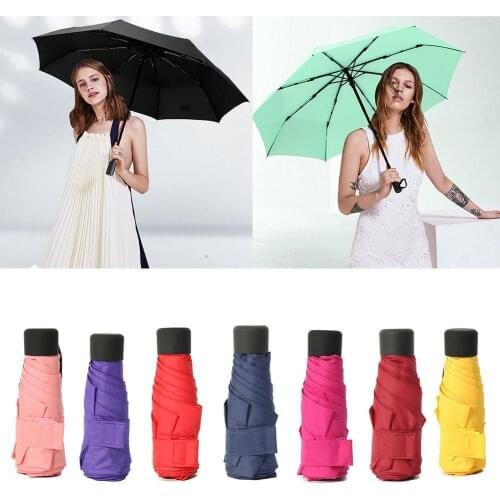 Portable Mini Capsule Women Pocket Umbrella Anti-UV Umbrella Umbrellas Folding Five-folding Windproof Compact Umbrella Rain K3I3