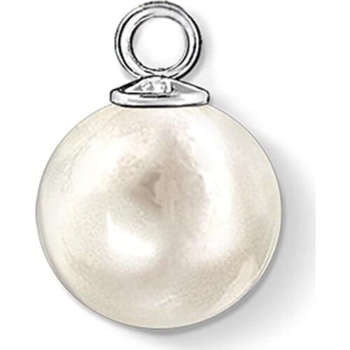 Silver Plated Round Freshwater Pearls Pendants Fit Bracelet Necklace, European Bijoux Most Fashion Glam Pearl Pendants for Women