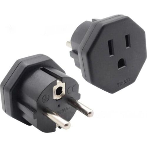 US to EU Plug Converter Electrical Plug Home Travel Charging Conversion 3Pin EU Plug TO USA Socket