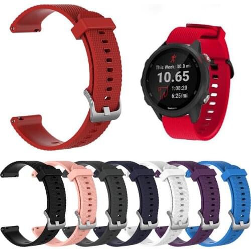 20MM Soft Silicone Replacement Strap Breathable Watchband Wristband Bracelet For Garmin Forerunner 245 /245M Smart Watch Bands