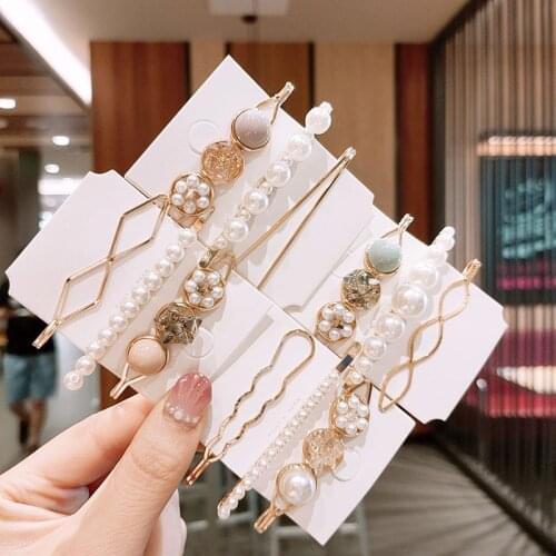 3Pcs/Set Hair Accessories Pearl Metal Hair Clips Women Retro Hairpins New Korean Hairclips For Girls Classical Hot Sale Pins