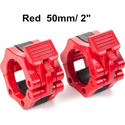 1 Pair 2" Barbell Lock Dumbbell Collar Spinlock Clips Fitness Equipment Gym Weight Bar Clamps Red