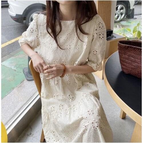 VICONE Hollow out jacquard dress