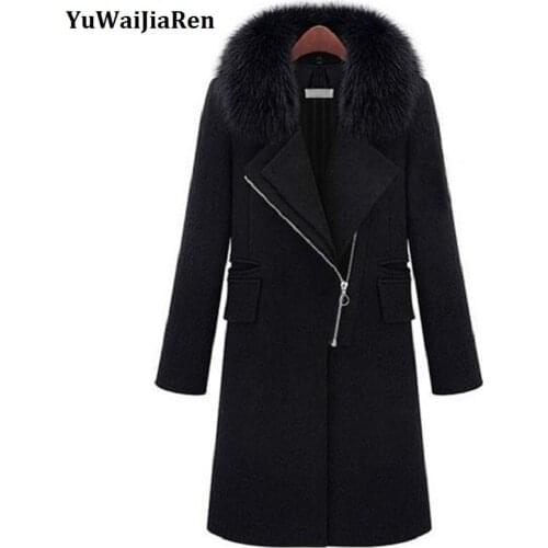 YuWaiJiaRen Oversize XL-6XL Winter Women Long Coats Warm Fashion thicken woolen fertilizer high-end Women Coat Jackets