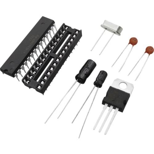 1set=8pcs ATMEGA328P-PU without-Ar duino BOOTLOADER + DIP Socket & 16MHz crystal Kit