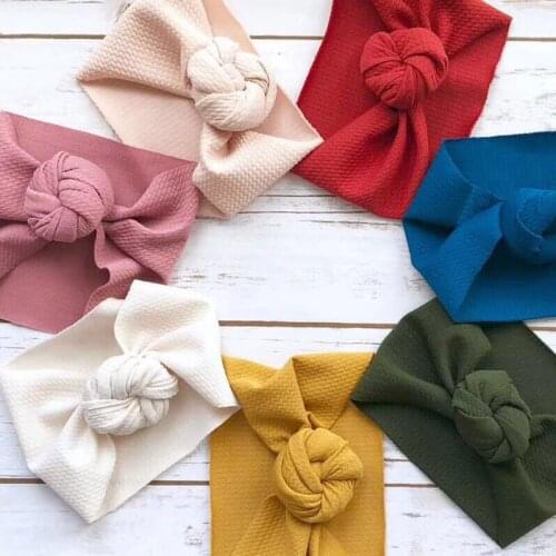 2021 Baby Accessories Infant Baby Girl Cute Bow Headband Newborn Headwrap Gifts Solid Color Elastic Hairband Photography Props