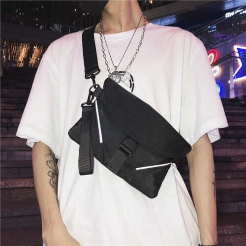 2021 Fashion Crossbody Bag For Men Chest Pouch Messenger Bag Adjustable Belt Waist Bags Unisex Reflective Stripe Phone Pouch